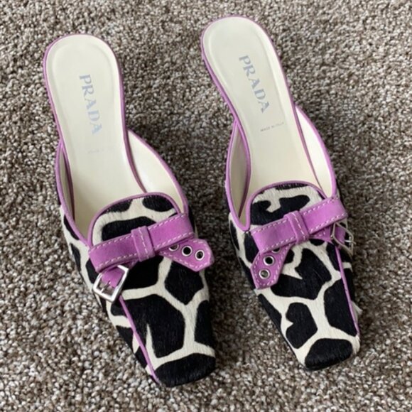 Prada Cow Hide Kitten Heels - Picture 1 of 1